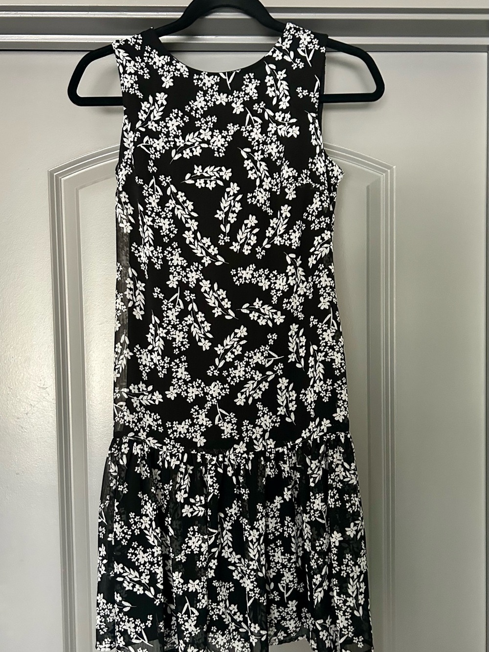 Calvin Klein Black Floral Sleeveless Midi Dress
